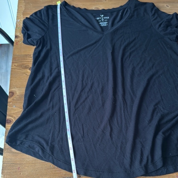 American Eagle Outfitters Black Short Sleeve Tee womens medium v neck - Picture 9 of 11